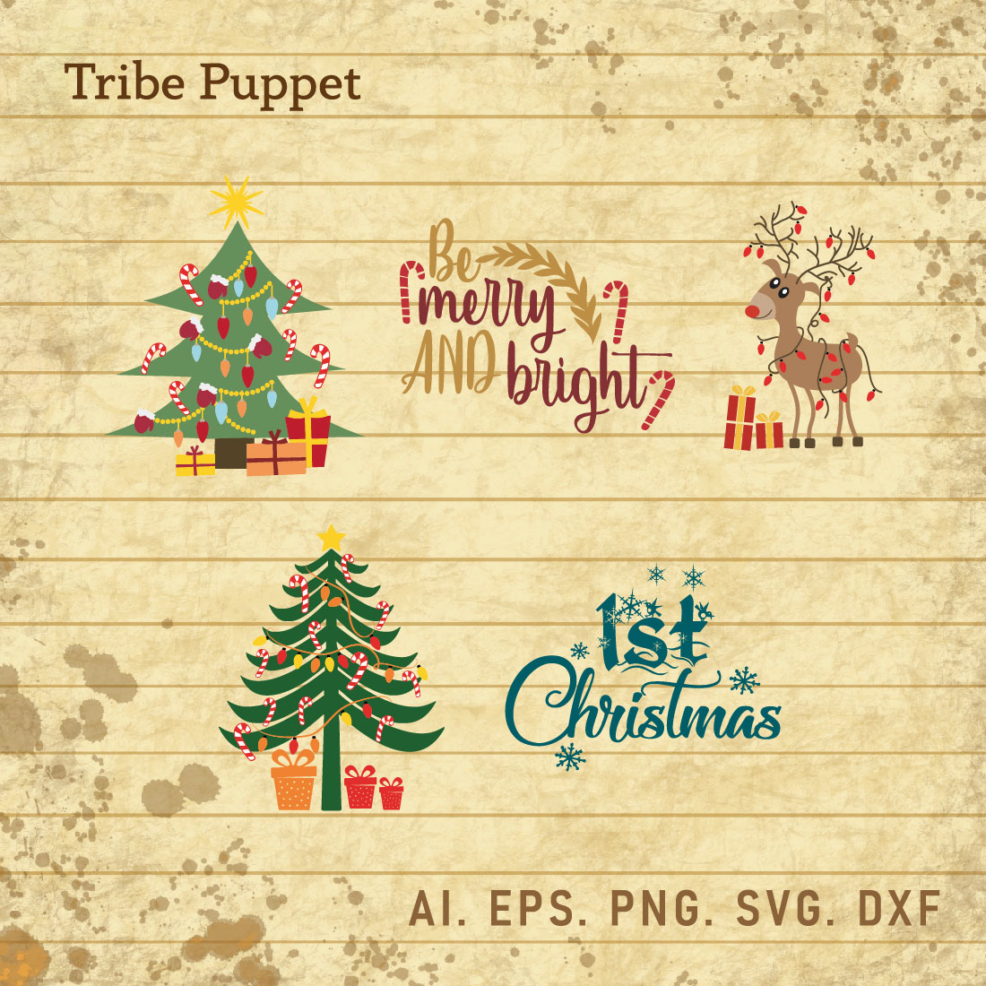 Christmas Typography bundle cover image.