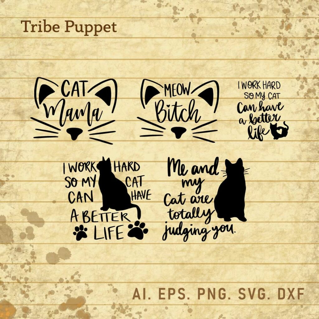 Cat Typography Vector - MasterBundles