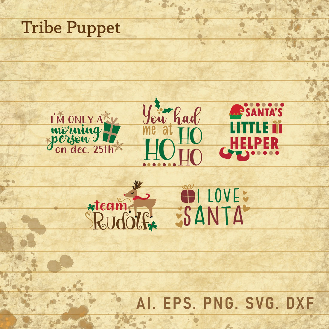 Christmas Typography bundle cover image.