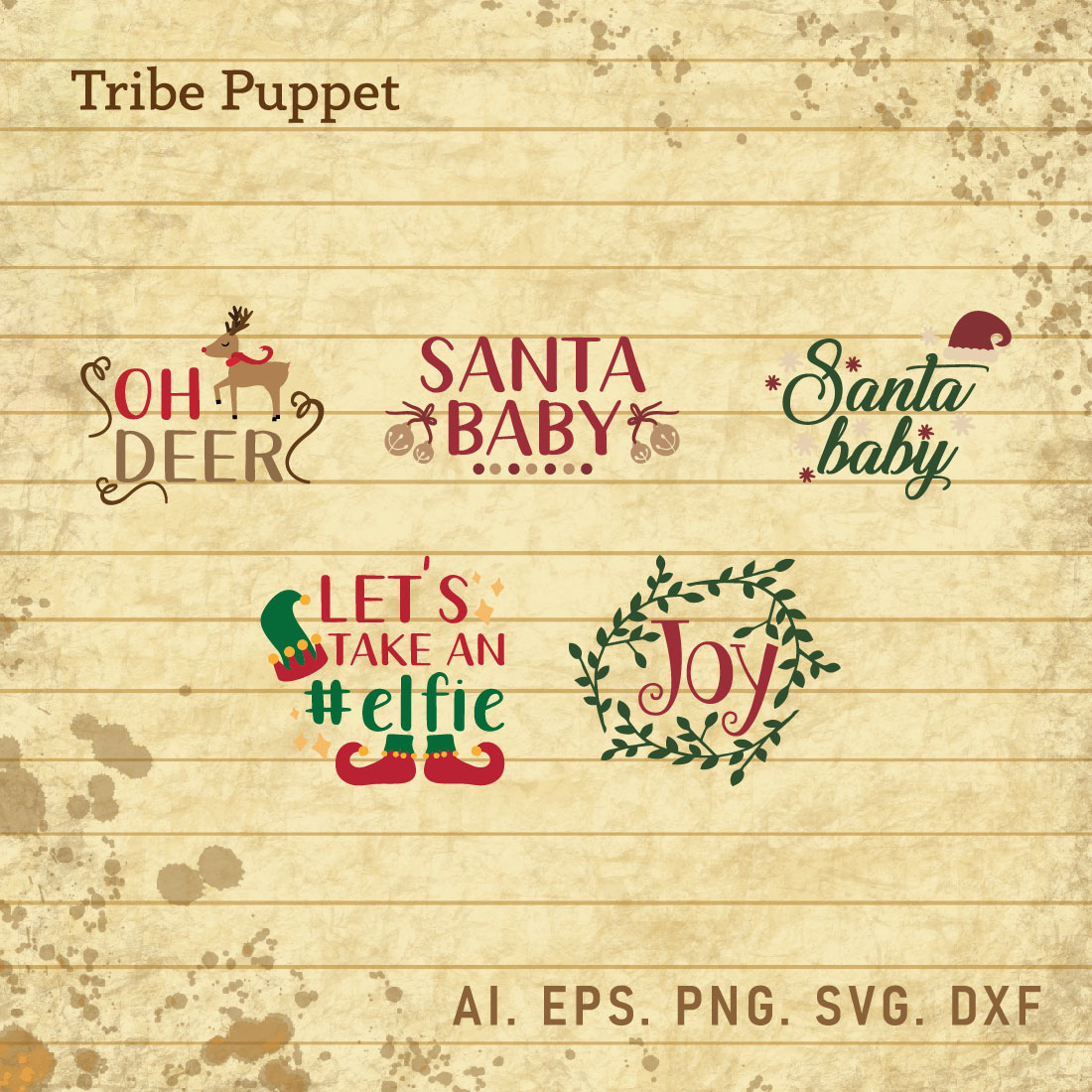 Christmas Typography bundle cover image.