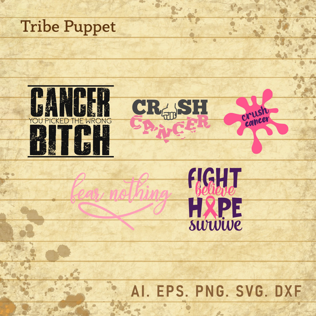 Breast Cancer Typo Bundle cover image.