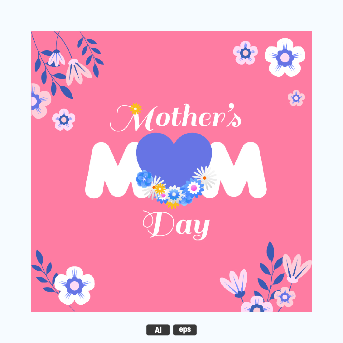Mother's day Social media banner Vector banner and flying pink paper hearts Symbols of love on isolated white background cover image.