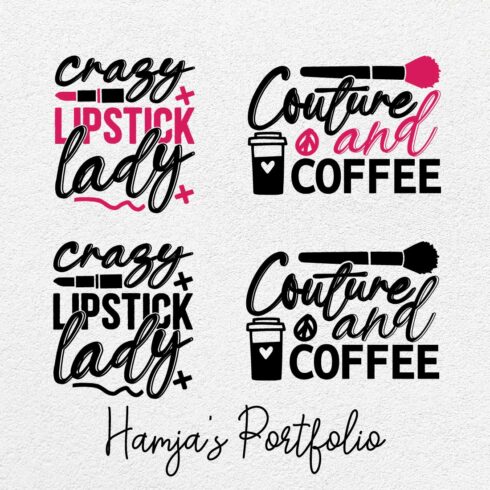 Lipstick And Coffee Vector Svg cover image.