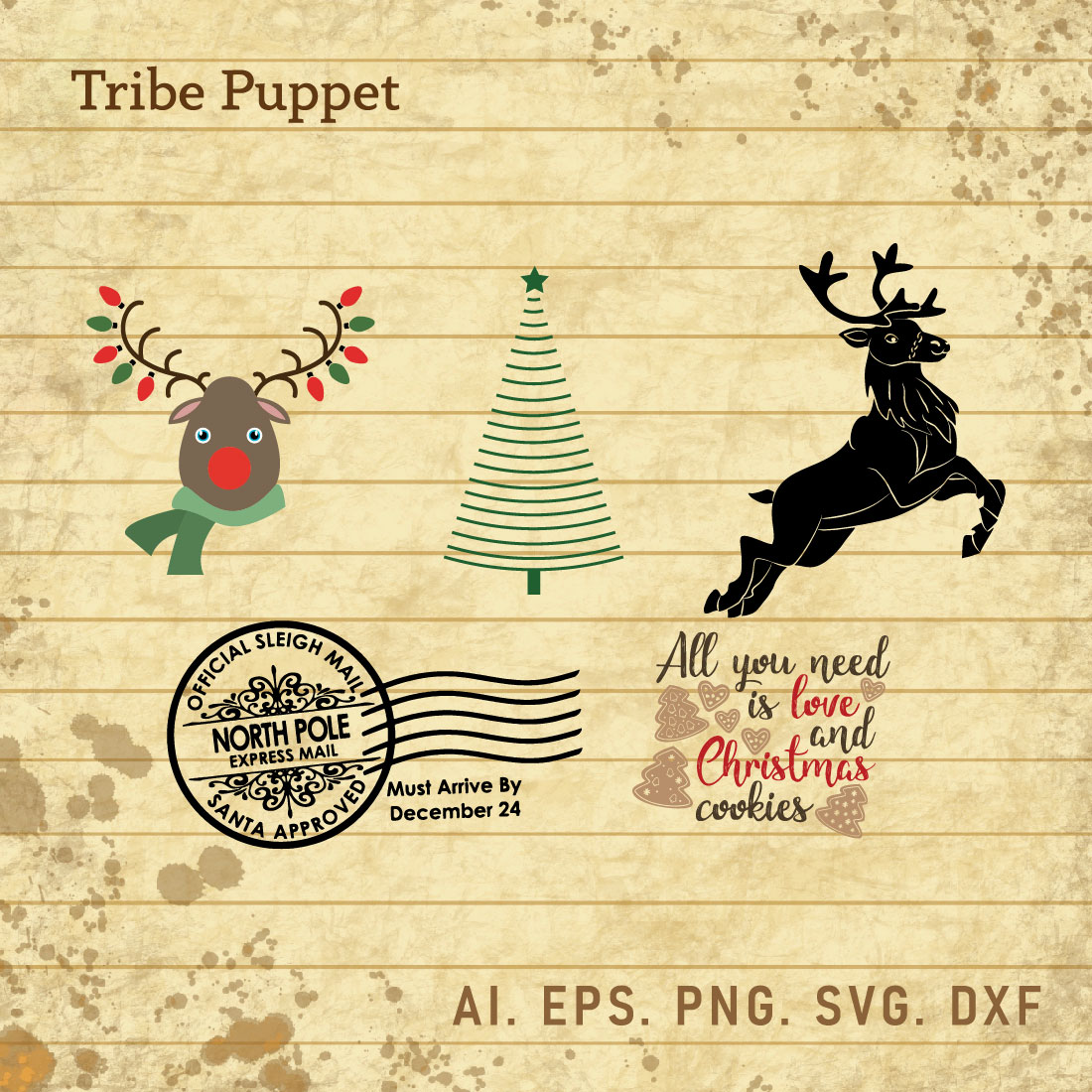 Christmas Typography bundle cover image.