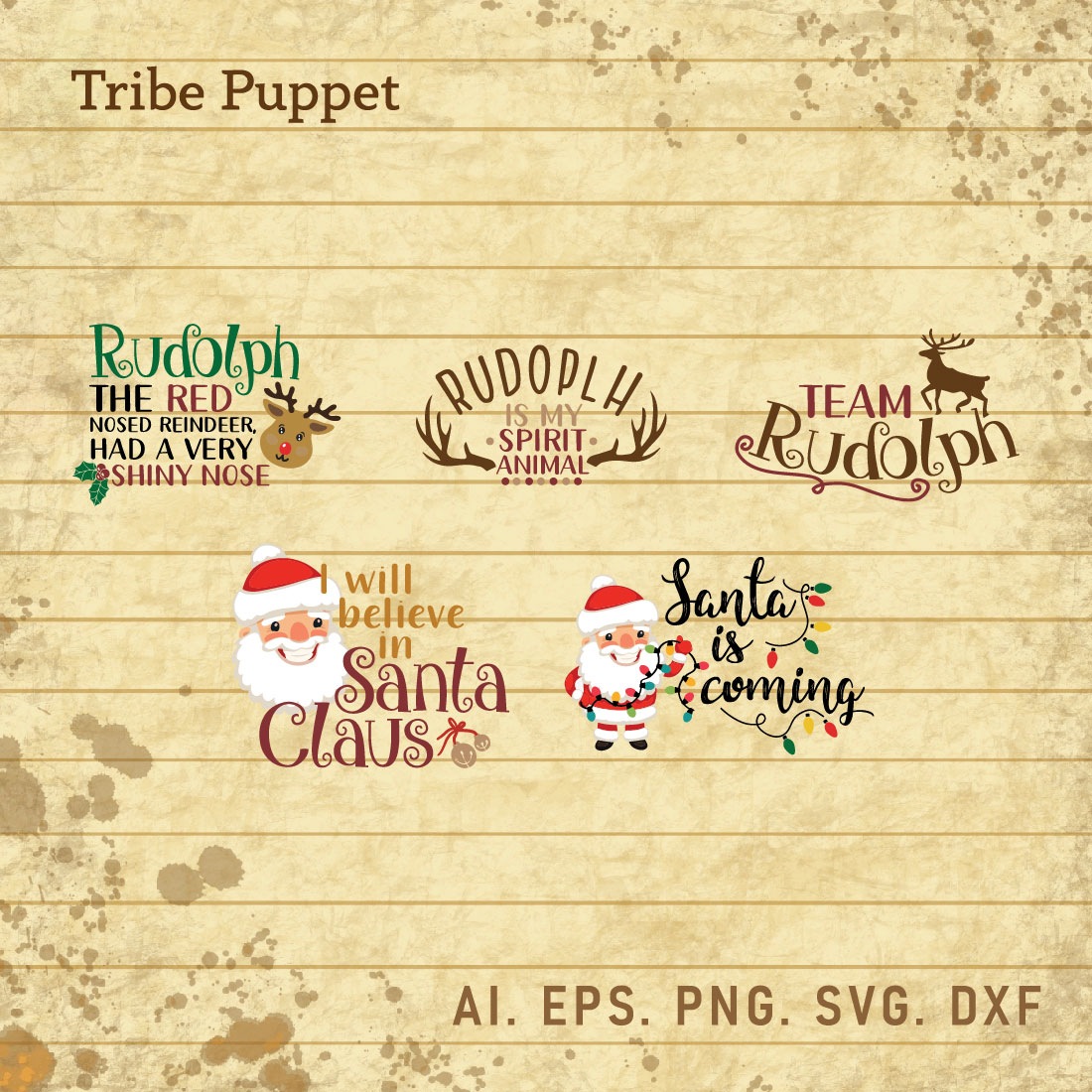 Christmas Typography bundle cover image.