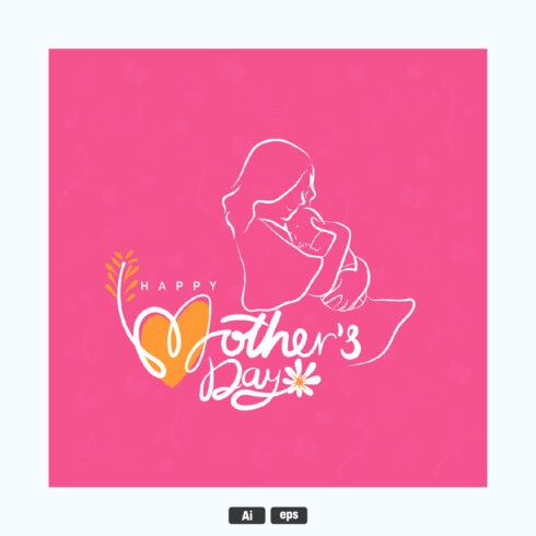 Mother’s day Social media banner Vector banner and flying pink hearts Symbols of love cover image.