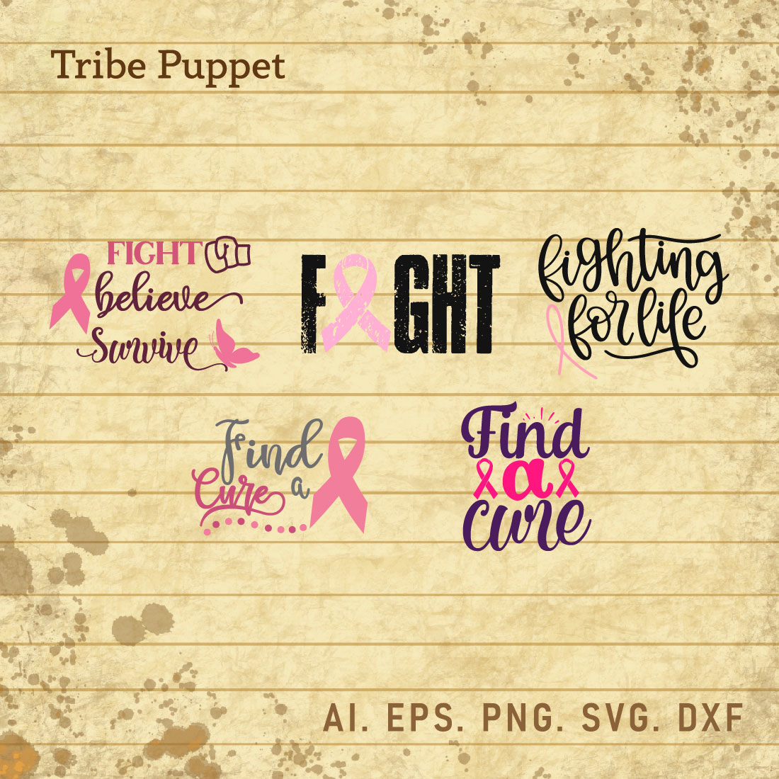 Breast Cancer Typo Bundle cover image.