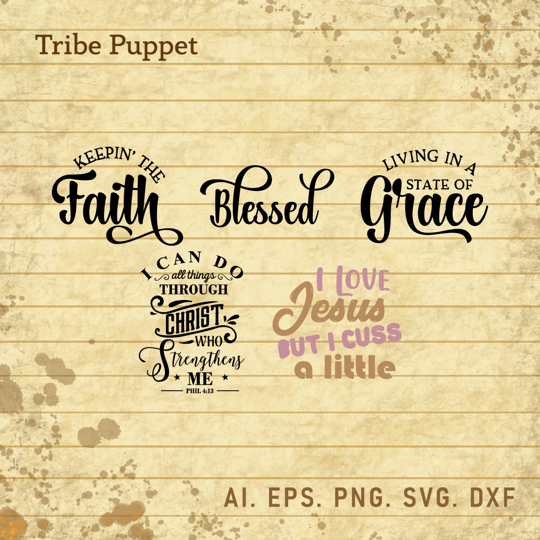 Christian Typography bundle cover image.