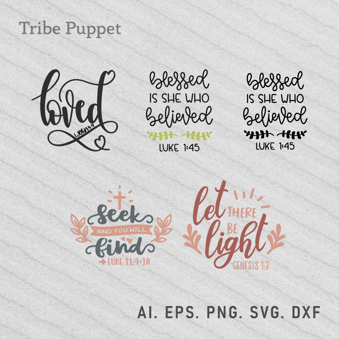 Christian Typography bundle preview image.