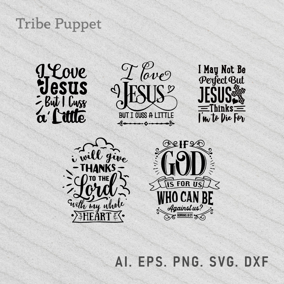 Christian Typography bundle preview image.