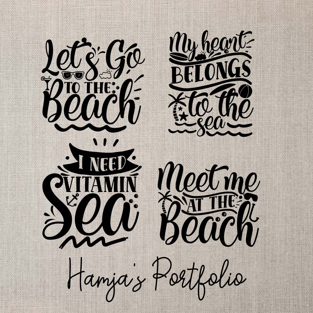 Beach Typography svg preview image.