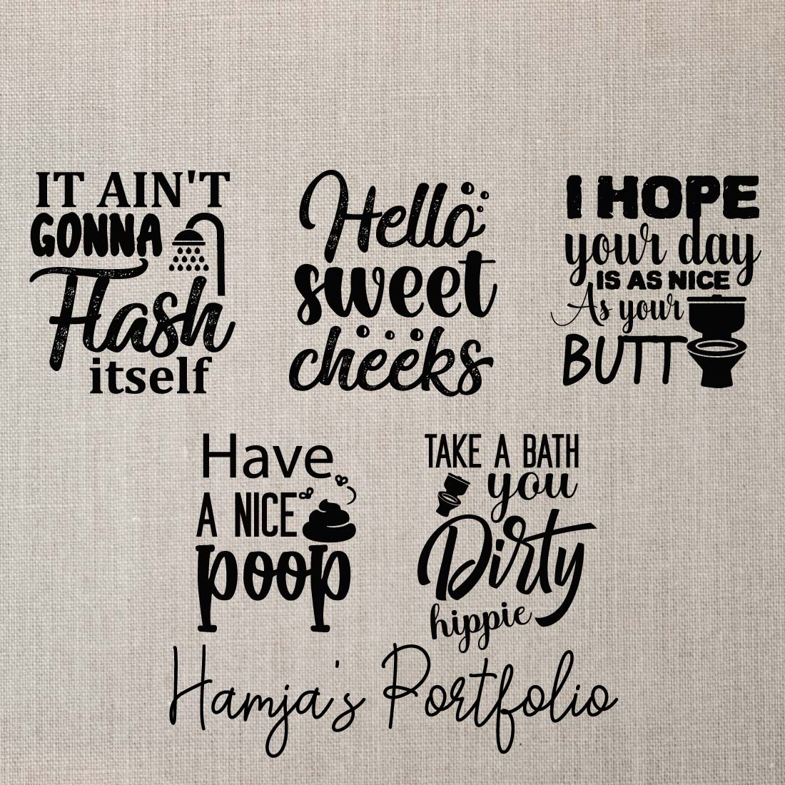 Bathroom Typography Svg preview image.