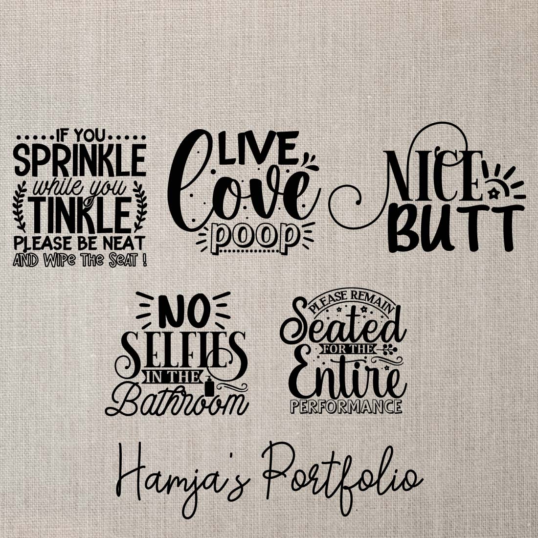 Bathroom Typography Svg preview image.