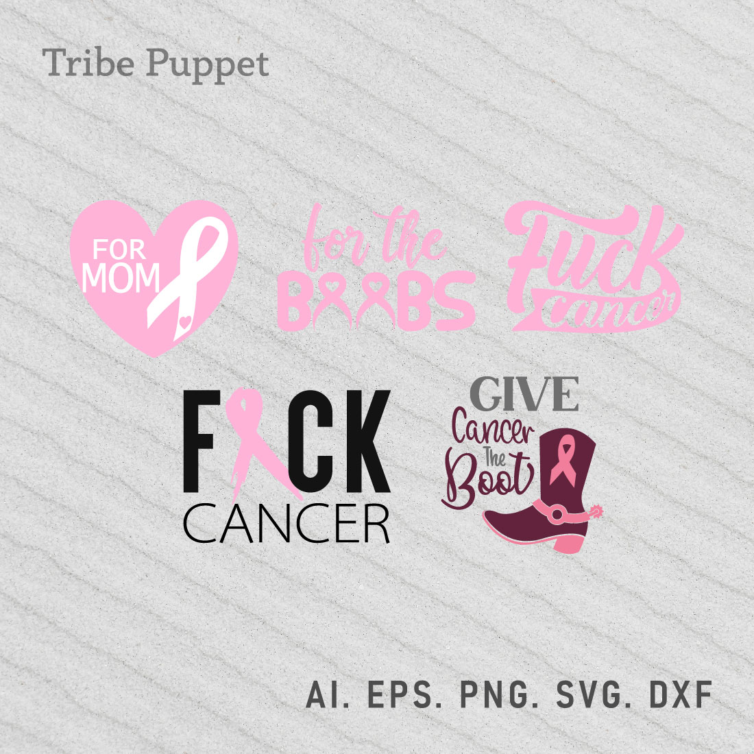 Breast Cancer Typo Bundle preview image.