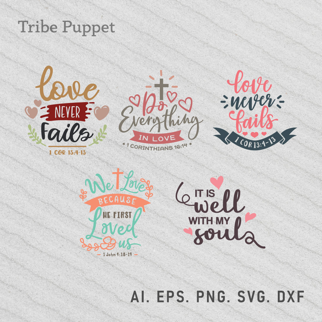 Christian Typography bundle preview image.