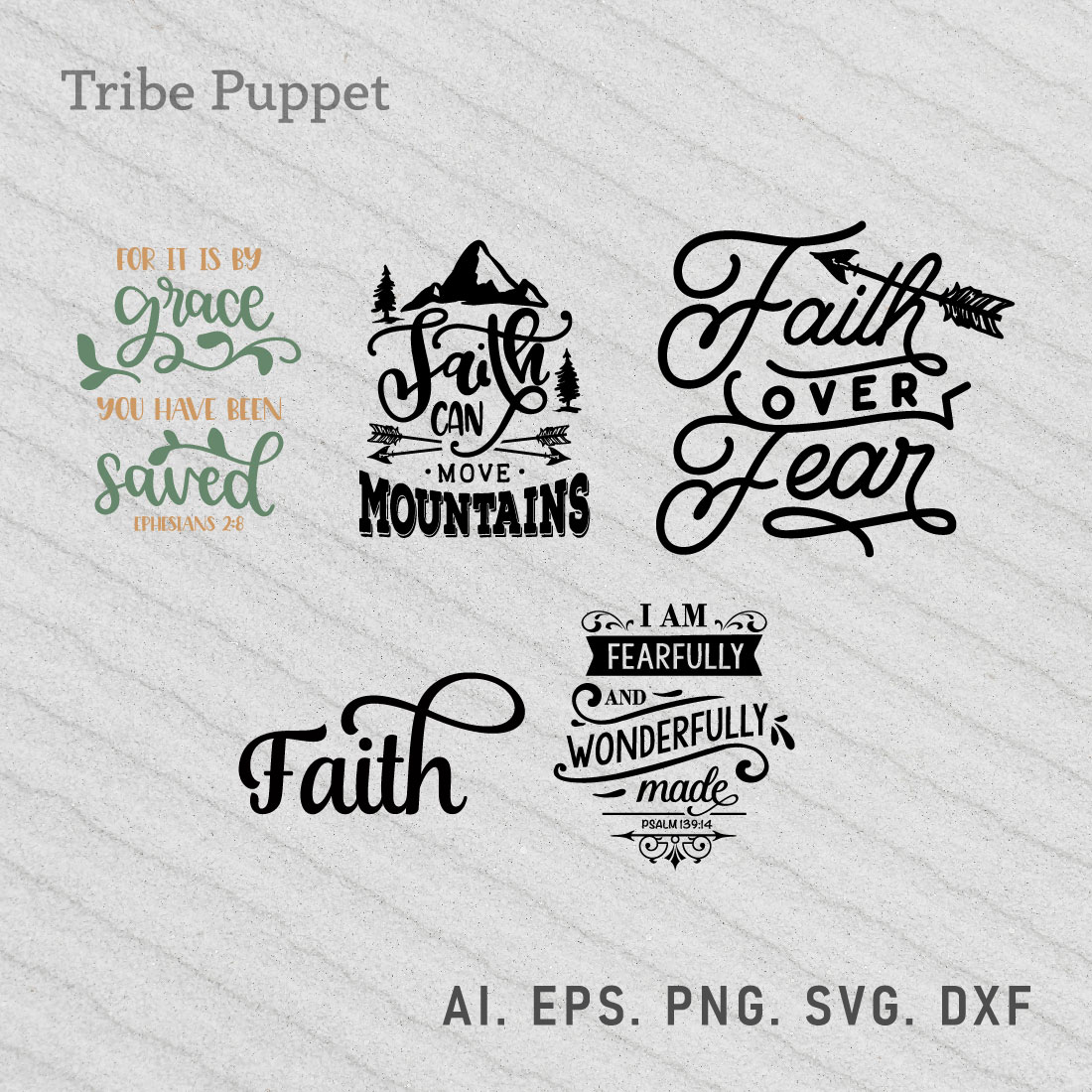 Christian Typography bundle preview image.