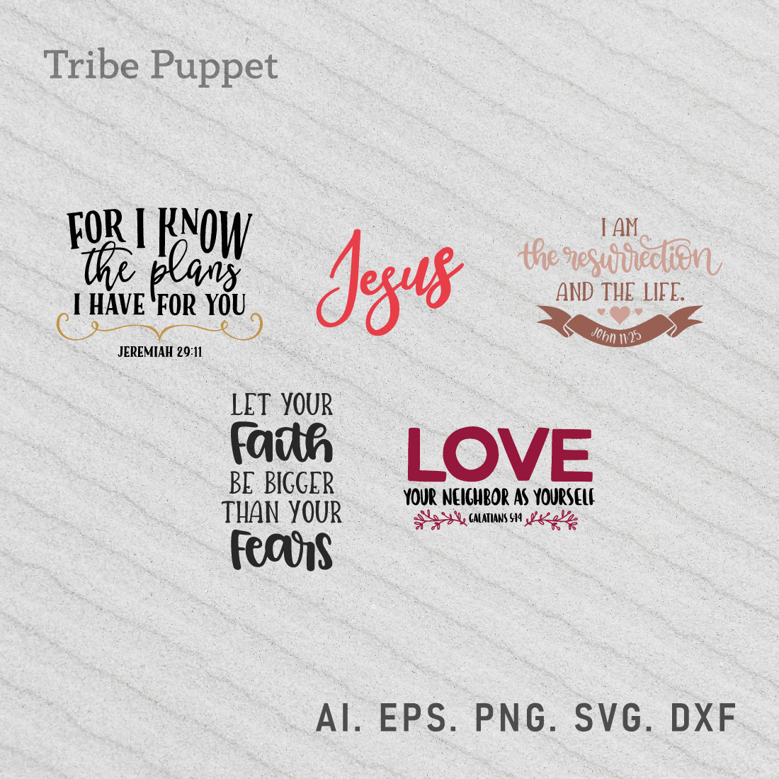 Christian Typography bundle preview image.