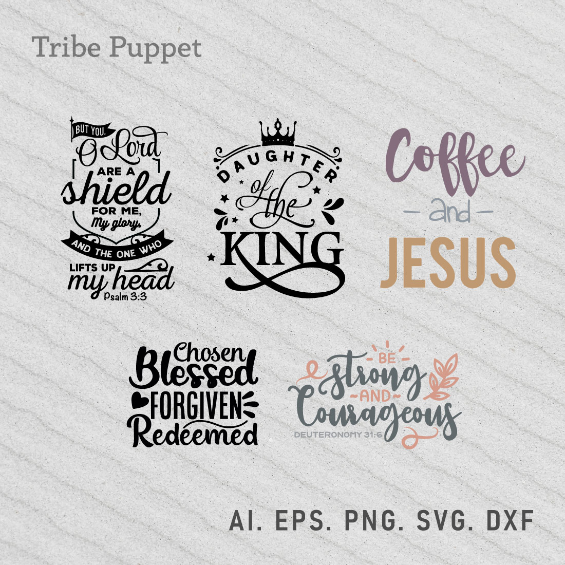 Christian Typography bundle preview image.