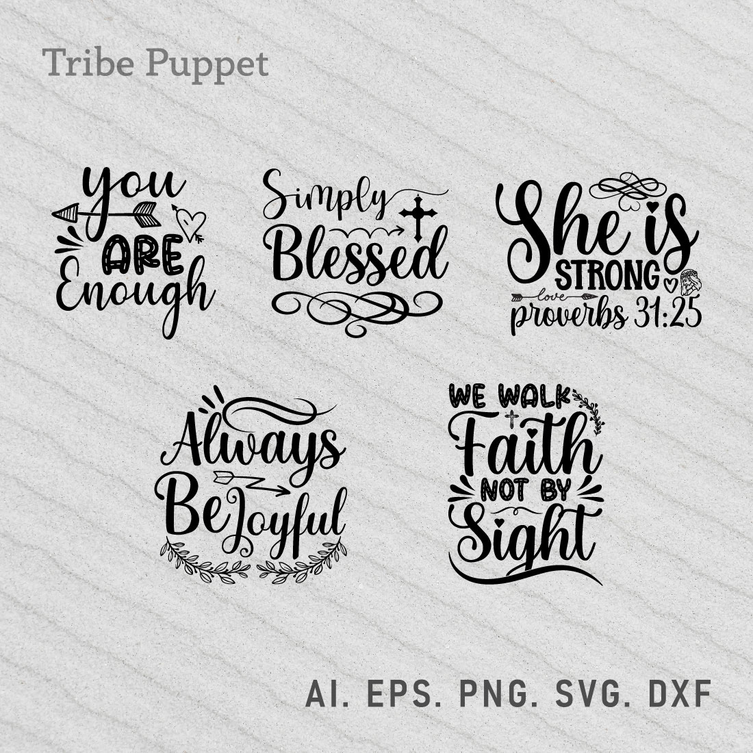 Christian Typography bundle preview image.