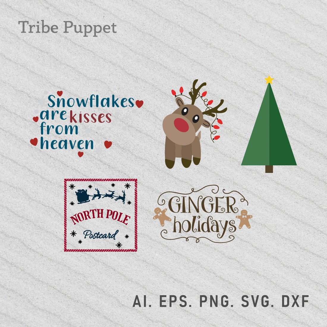 Christmas Typography bundle preview image.