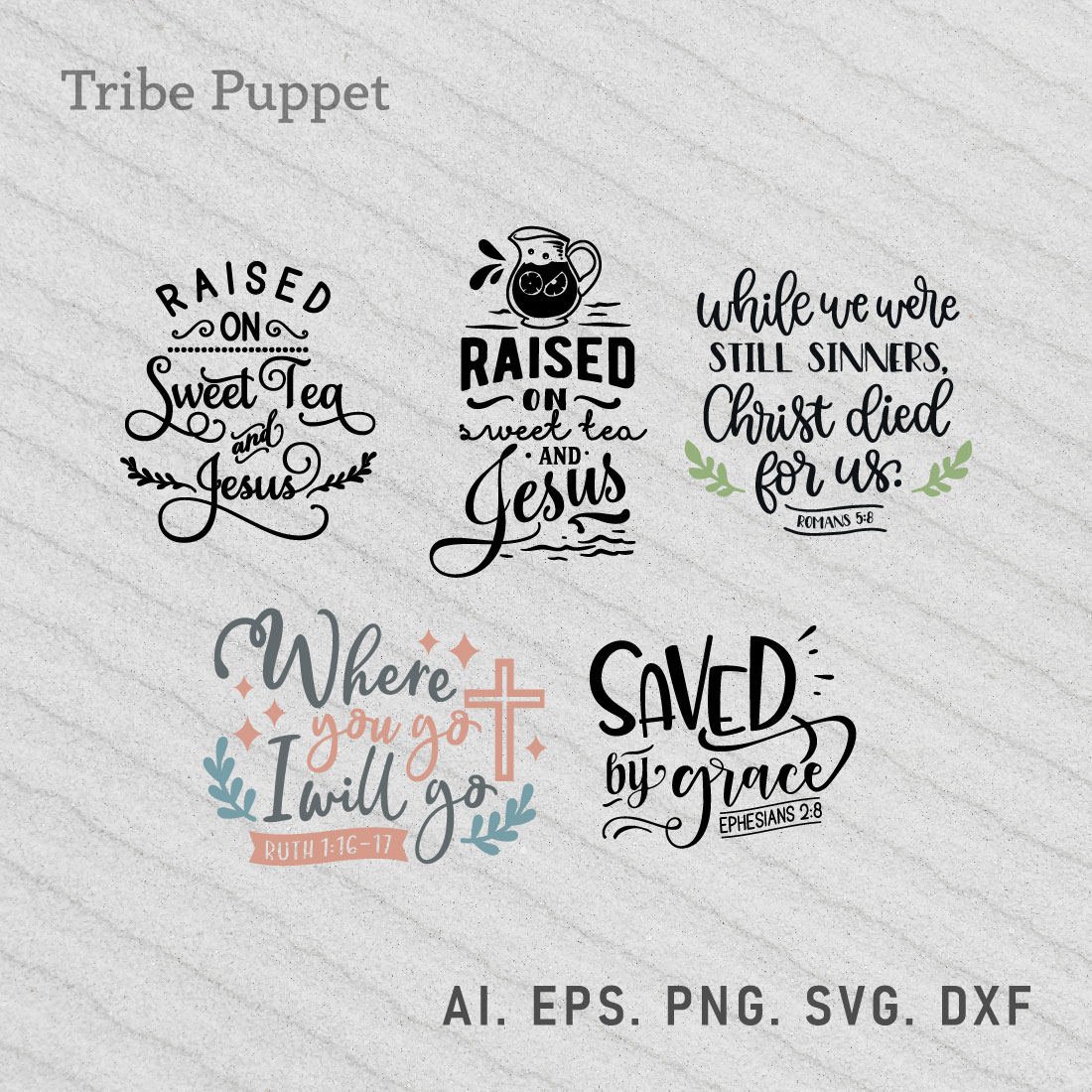 Christian Typography bundle preview image.