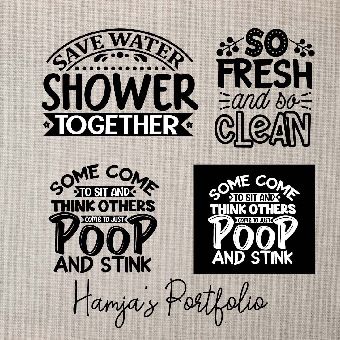 Bathroom Typography Svg preview image.