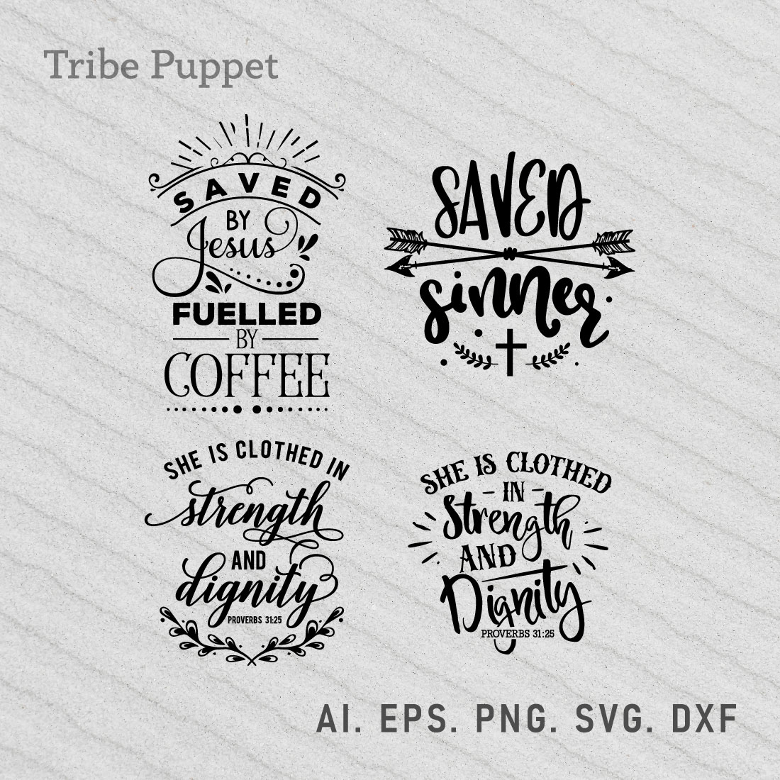 Christian Typography bundle preview image.