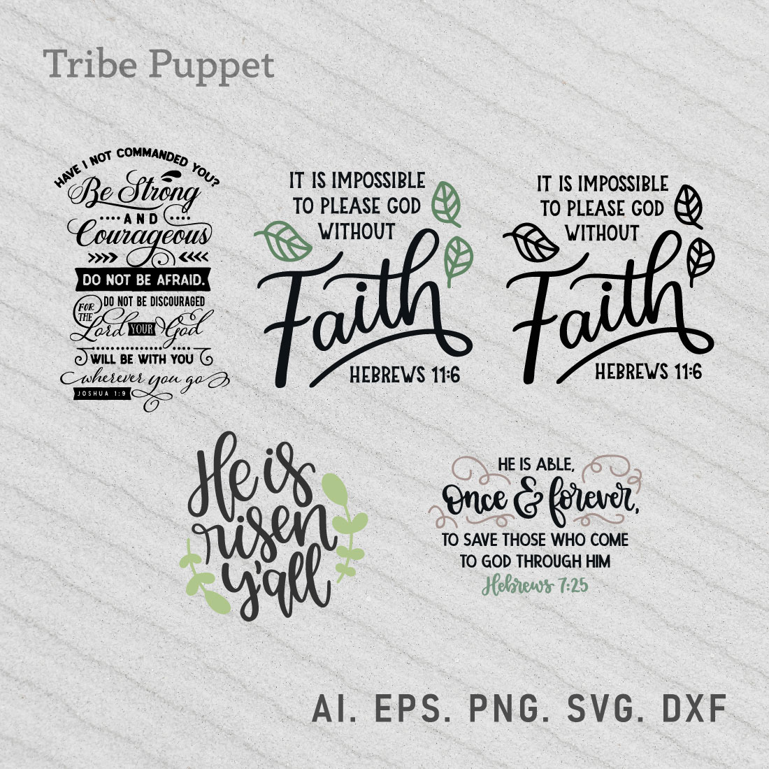 Christian Typography bundle preview image.