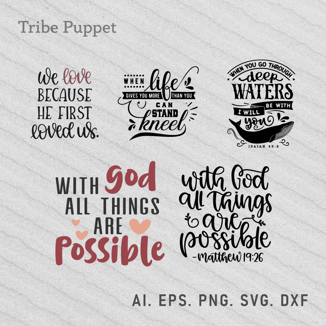 Christian Typography bundle preview image.