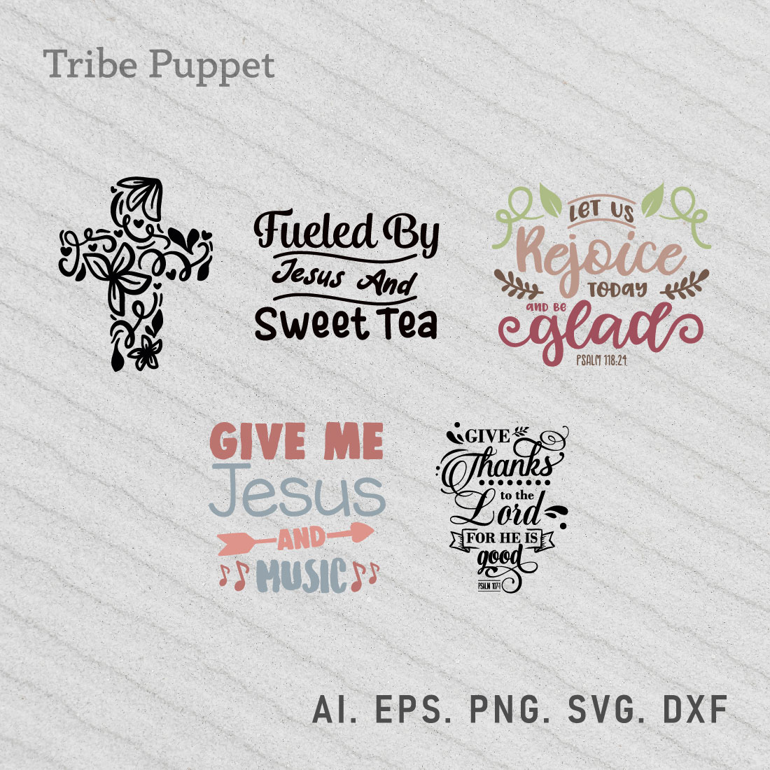 Christian Typography bundle preview image.