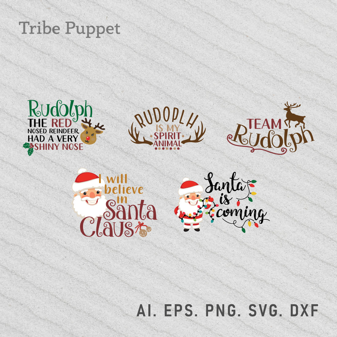 Christmas Typography bundle preview image.