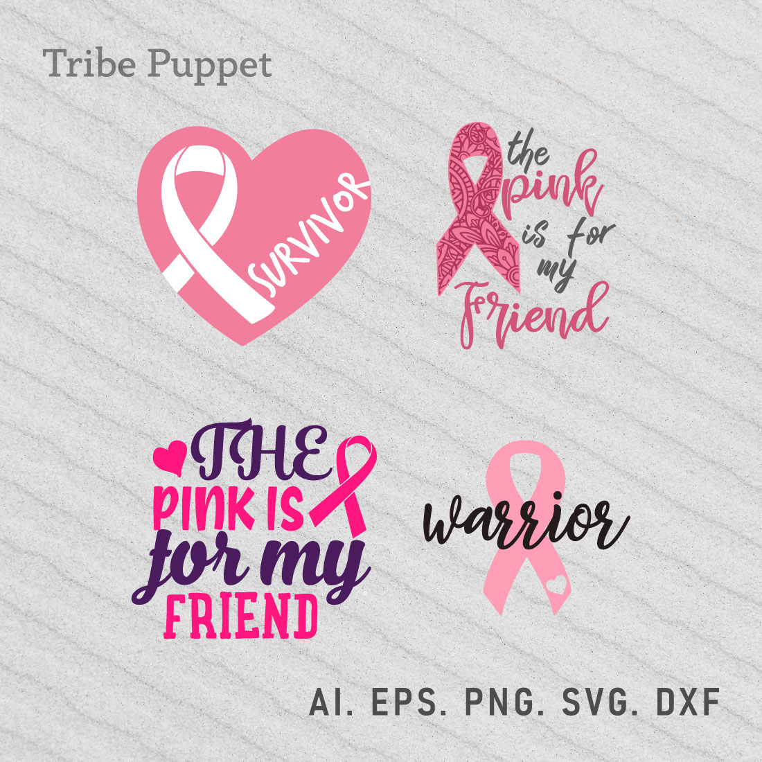 Breast Cancer Typo Bundle preview image.