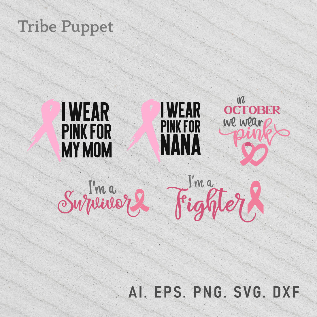 Breast Cancer Typo Bundle preview image.