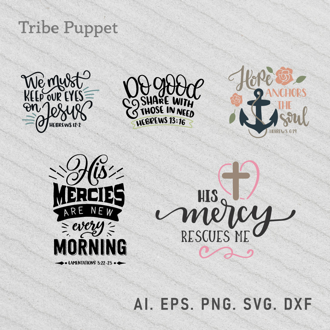 Christian Typography bundle preview image.