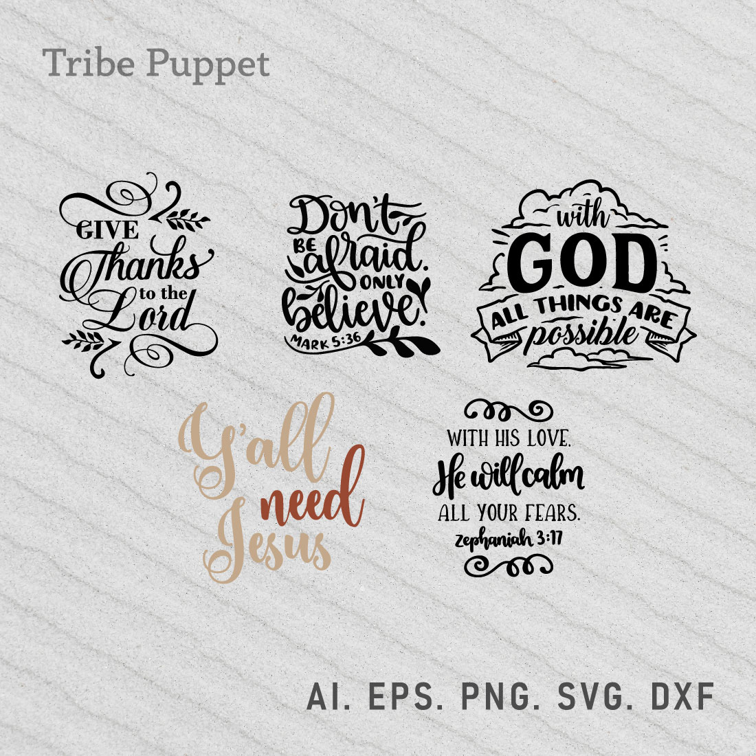 Christian Typography bundle preview image.