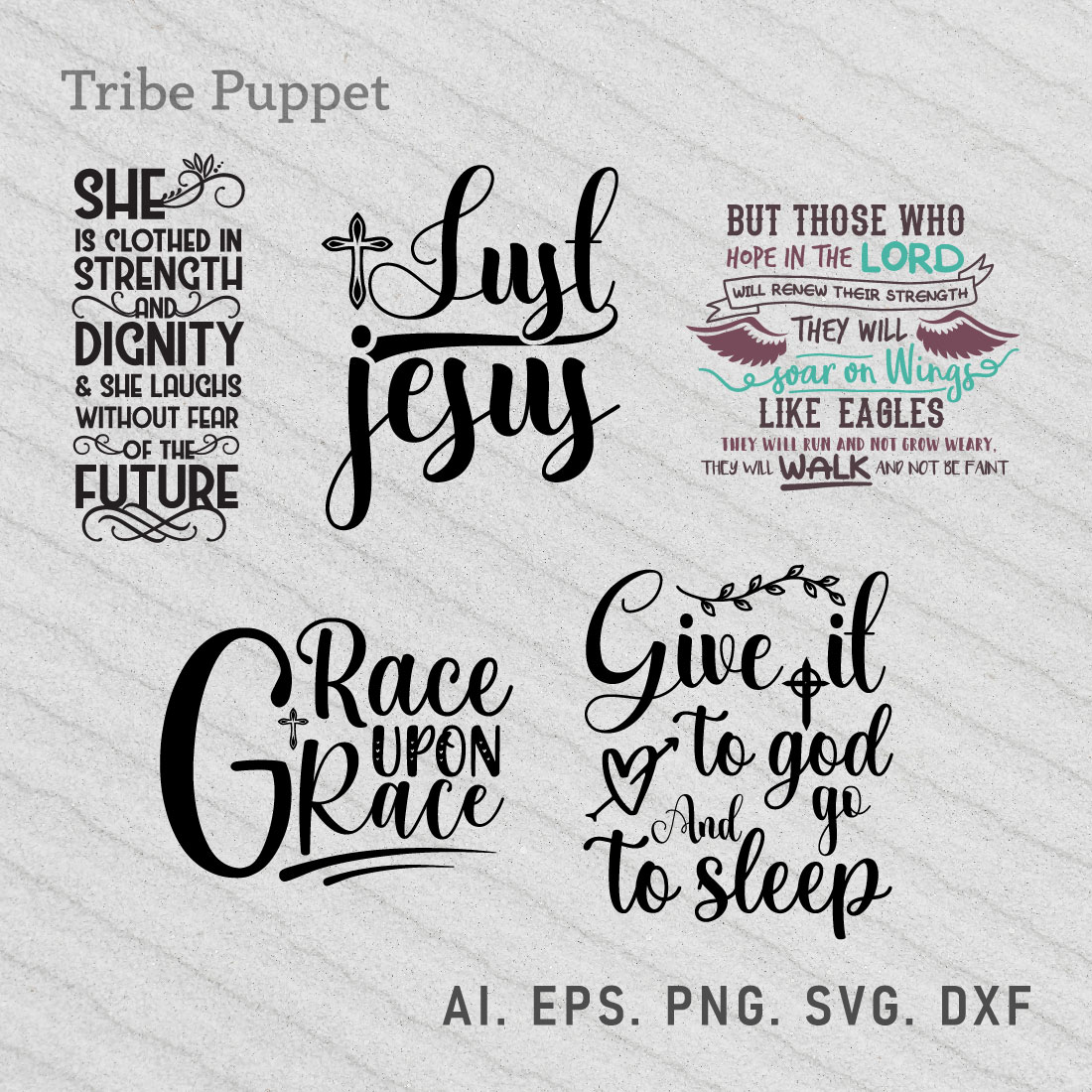 Christian Typography bundle preview image.