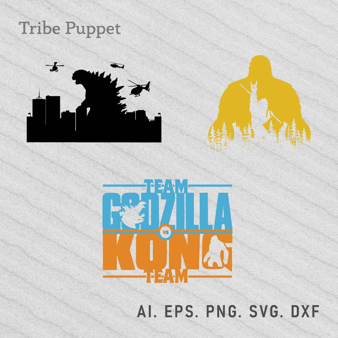 Kingkong vs Godzilla Vector preview image.