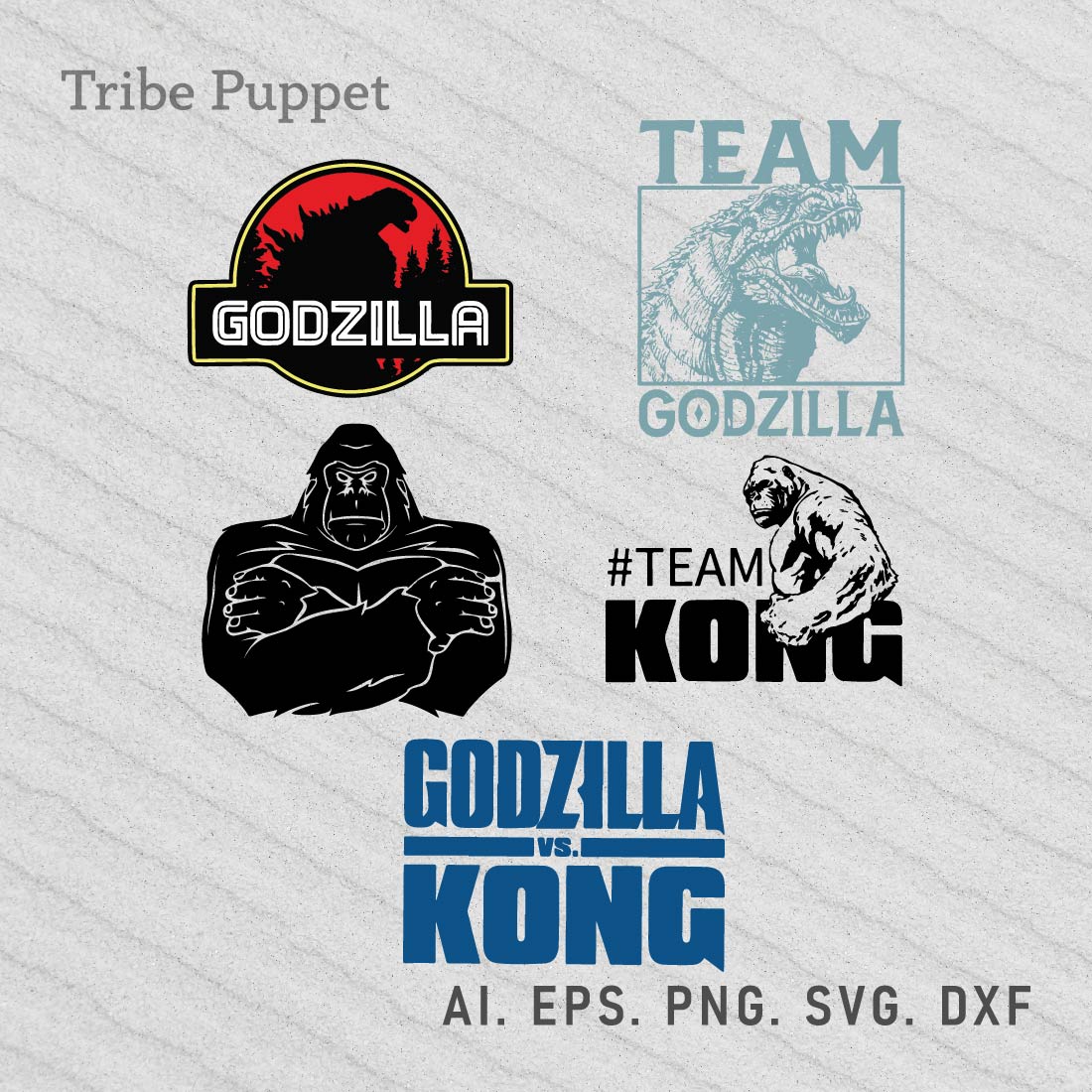 Kingkong vs Godzilla Vector preview image.