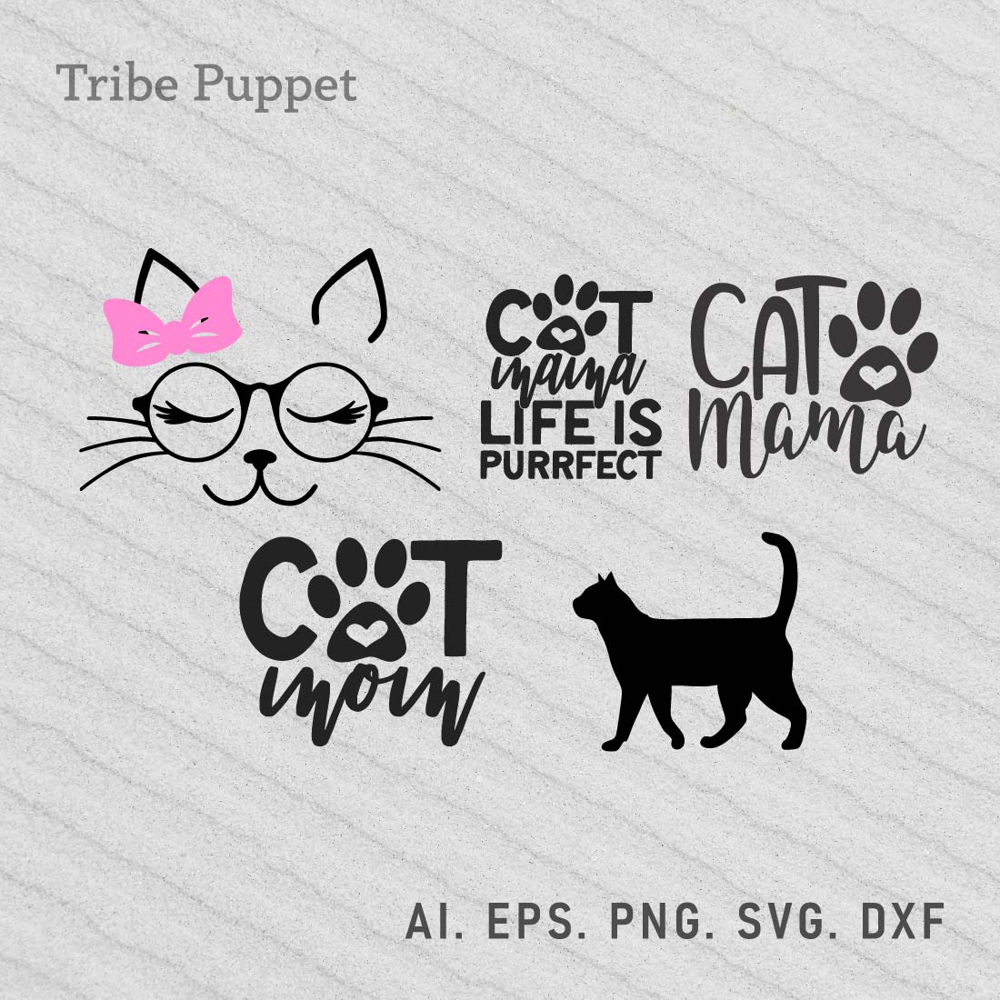 Cat Typography Vector preview image.