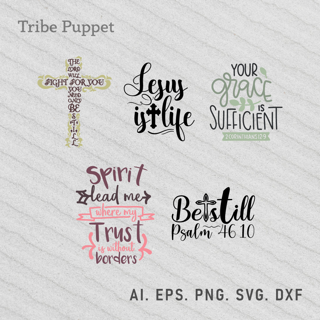 Christian Typography bundle preview image.