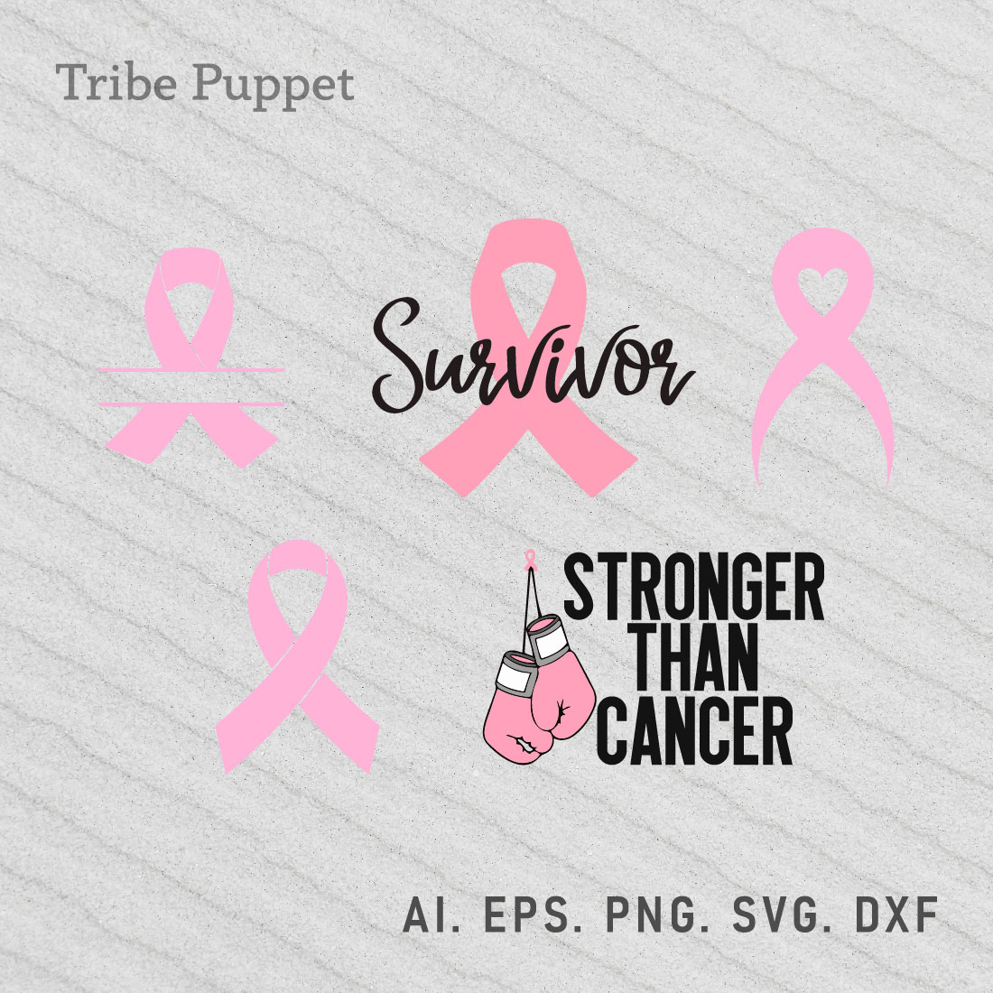 Breast Cancer Typo Bundle preview image.