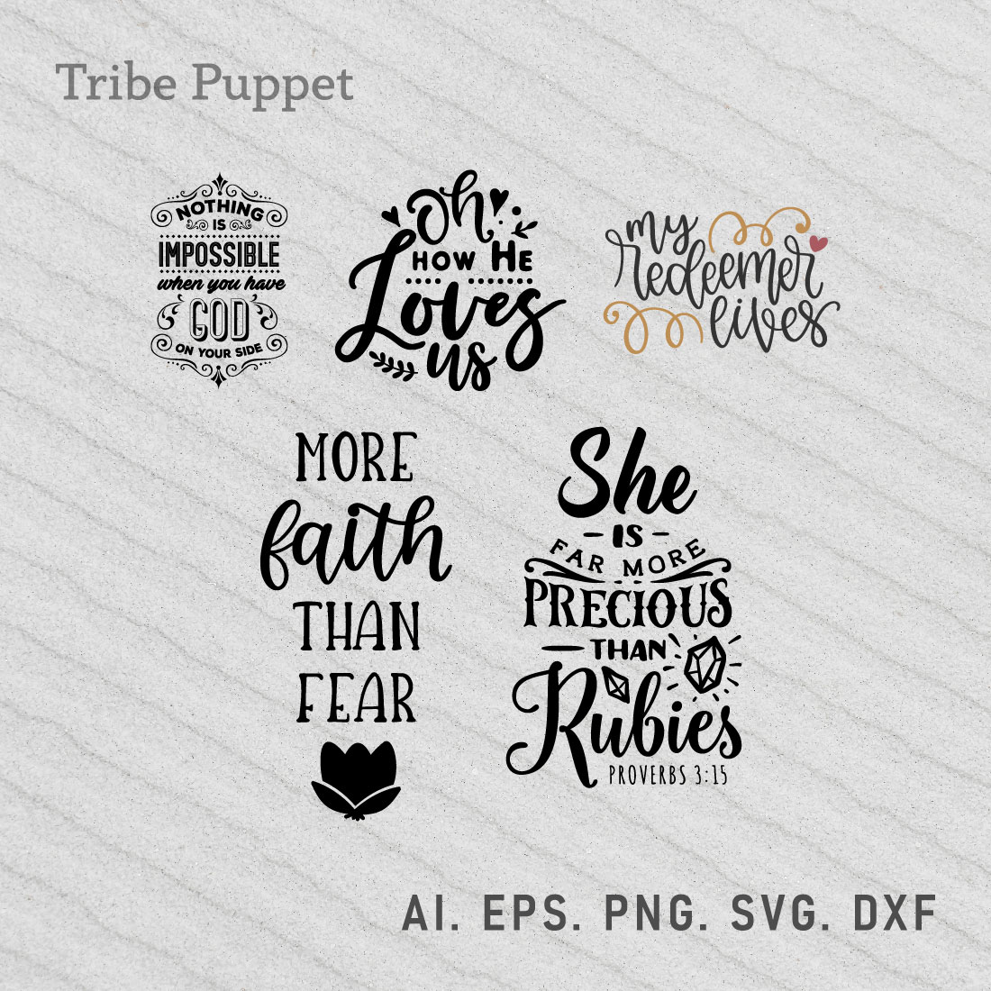 Christian Typography bundle preview image.