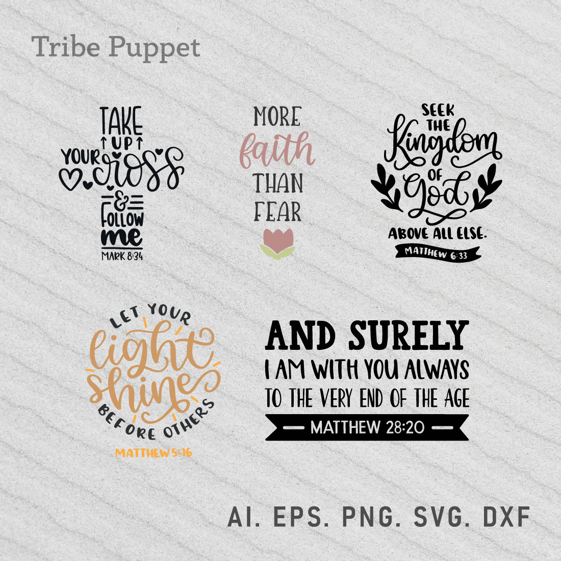 Christian Typography bundle preview image.