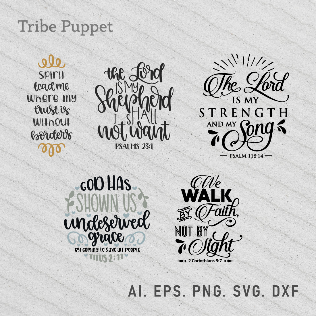 Christian Typography bundle preview image.