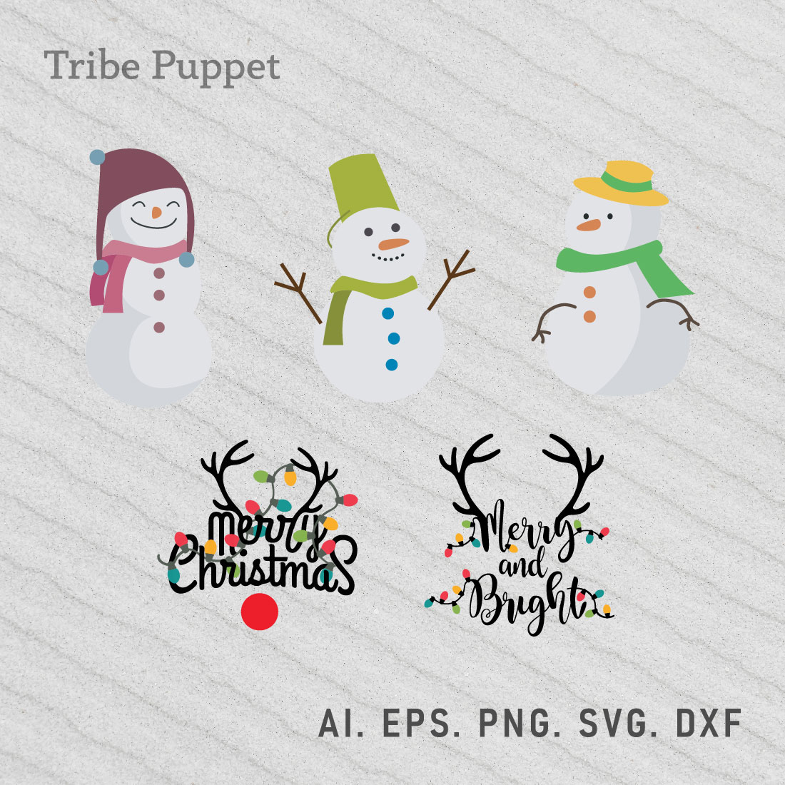 Christmas Typography bundle preview image.