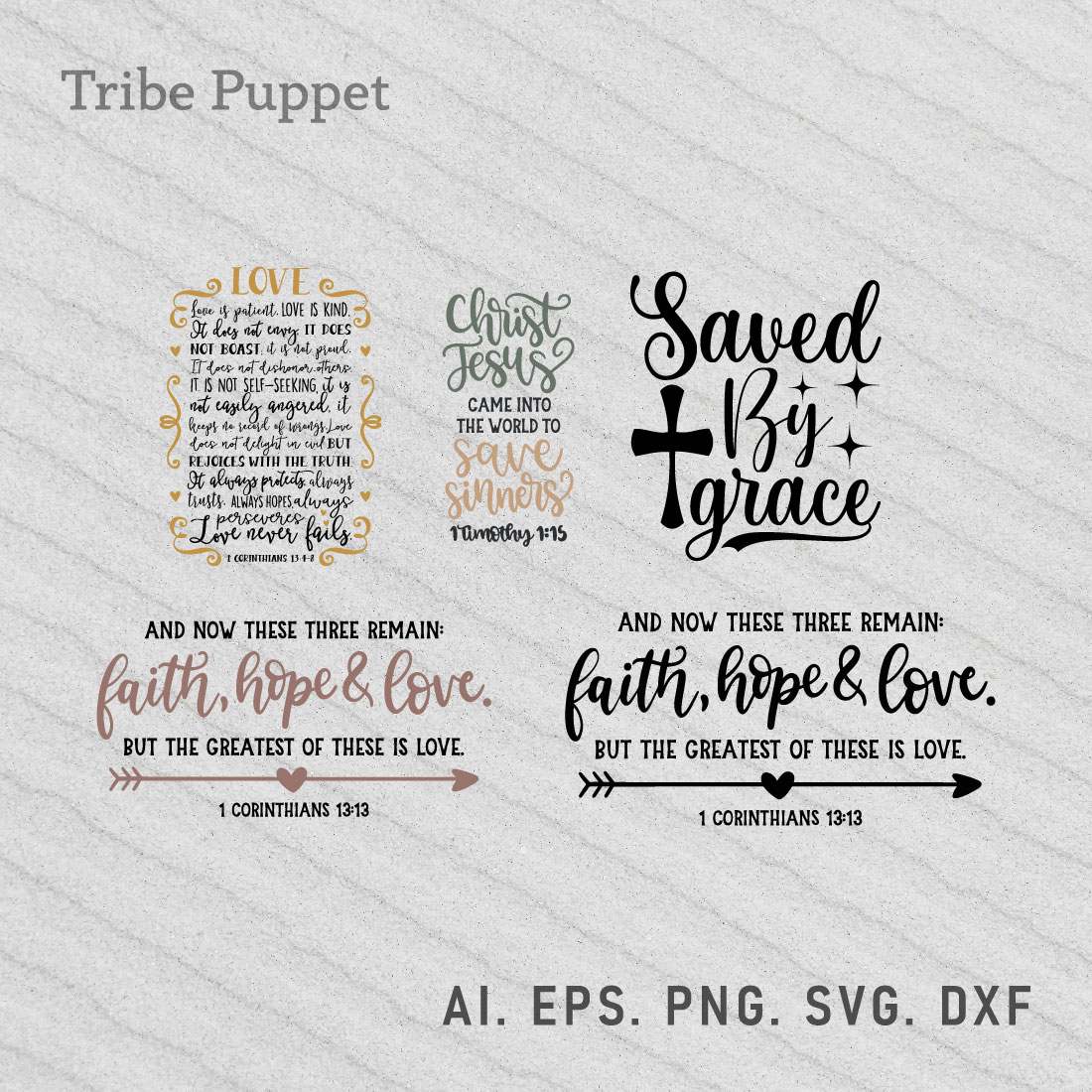 Christian Typography bundle preview image.