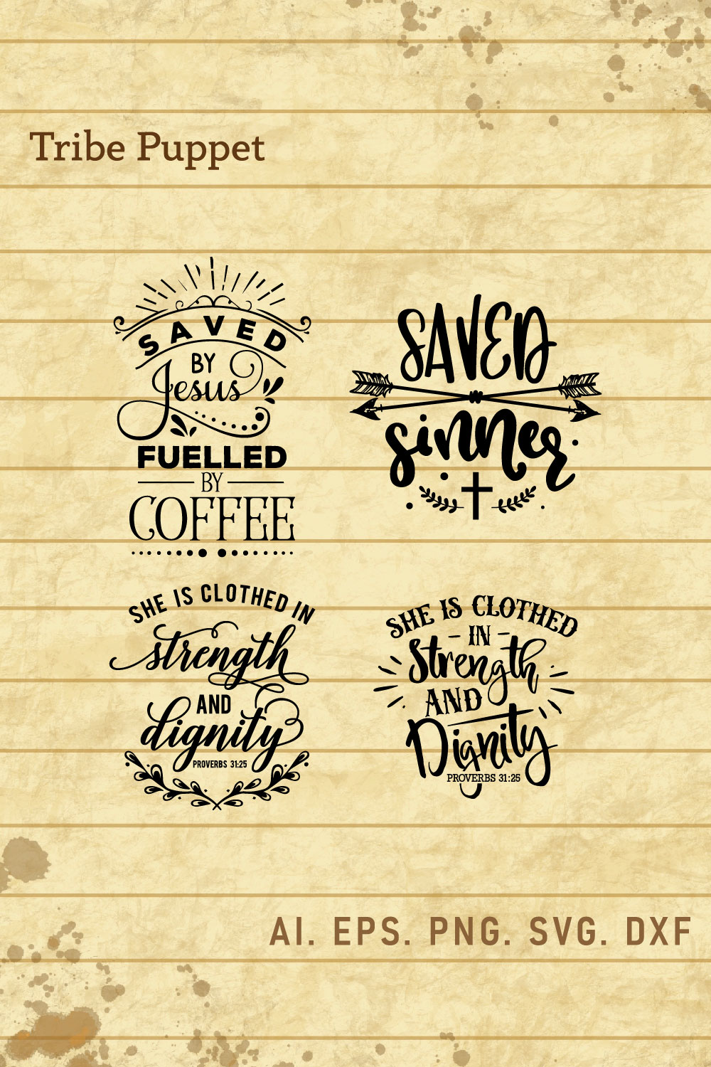 Christian Typography bundle pinterest preview image.