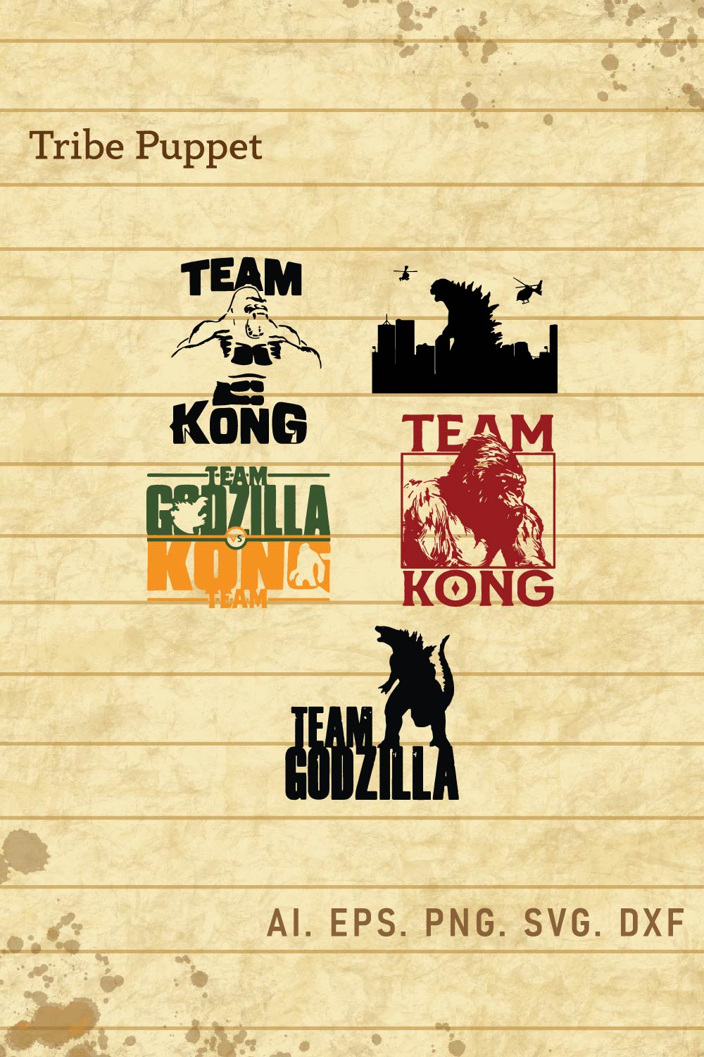 Kingkong vs Godzilla Vector pinterest preview image.