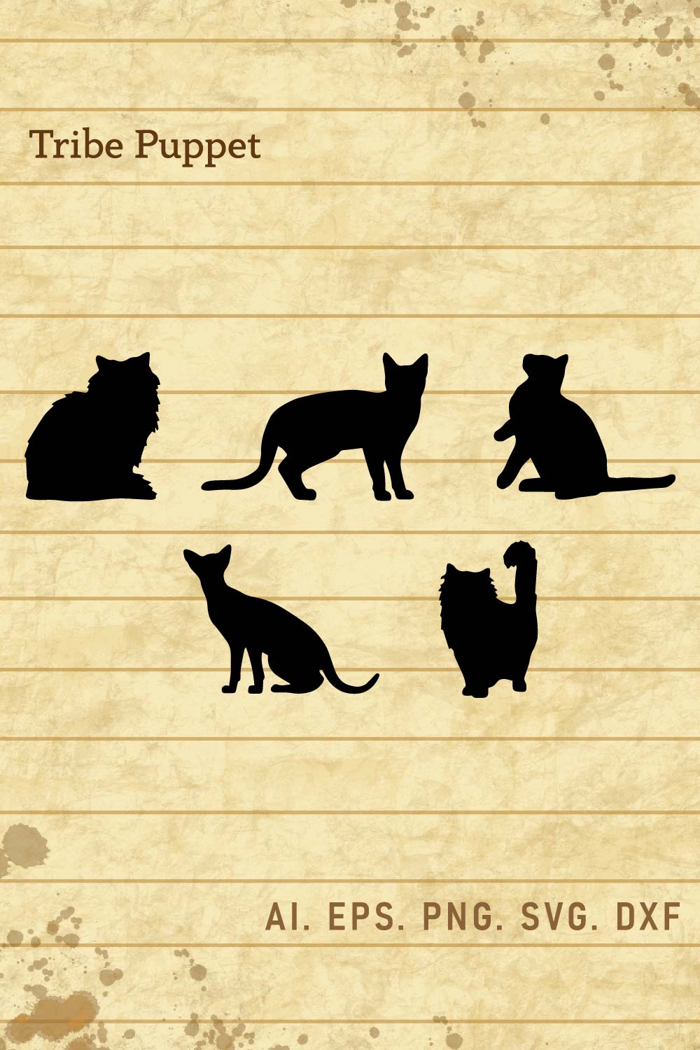 Cat Vector pinterest preview image.