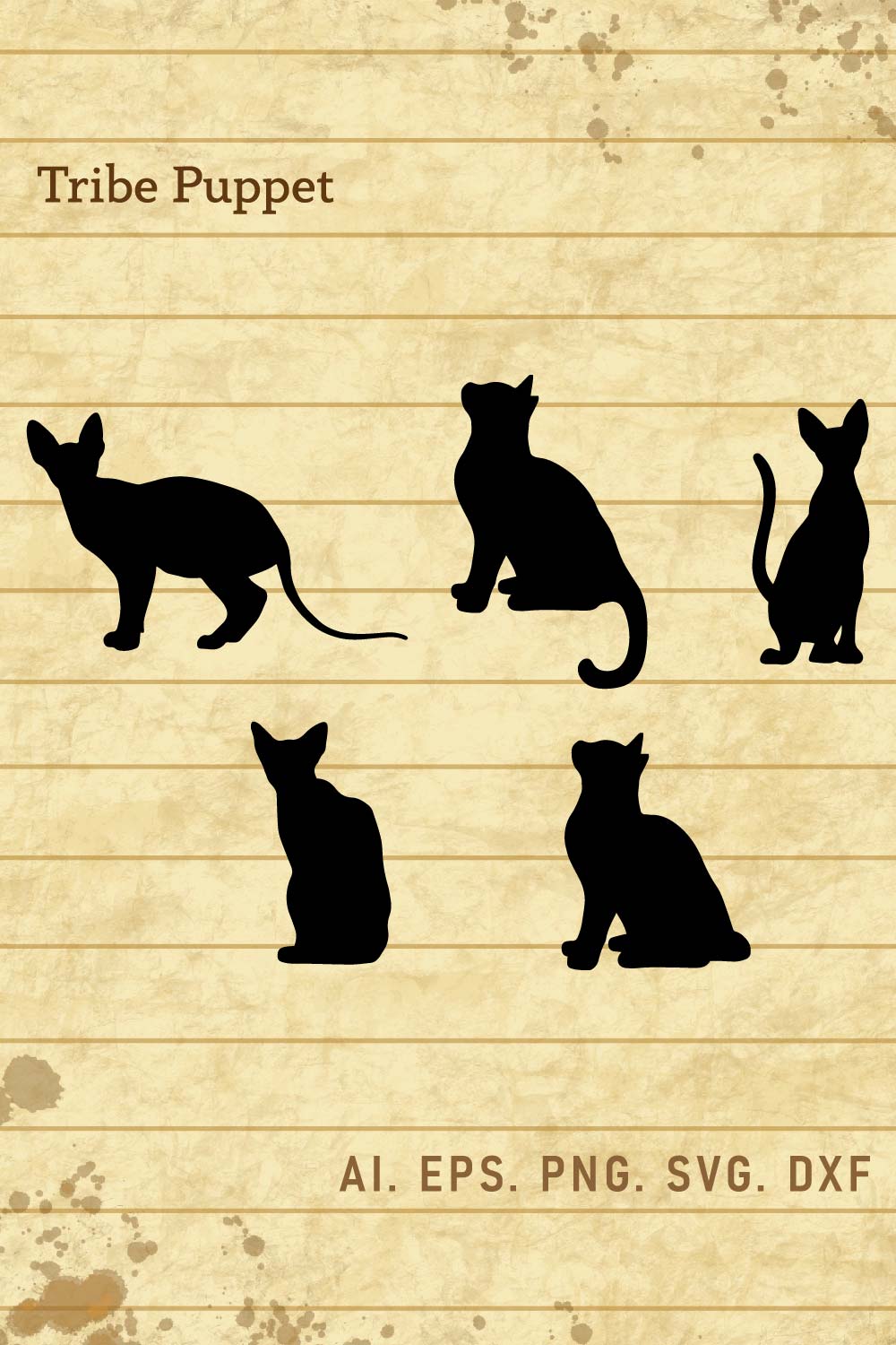 Cat Vector pinterest preview image.